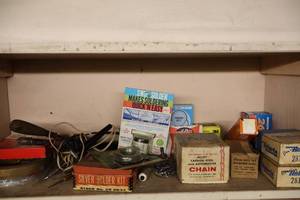lot 614 image: Assorted Soldering Irons, Bearings, Tubes, Chain