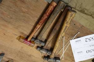 lot 652 image: (3) Ball Peen Hammers and (1) Mallet