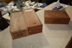 lot 1148 image: Lot of (3) Wooden Storage Boxes