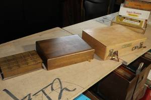 lot 1150 image: Lot of (3) Wooden Storage Boxes