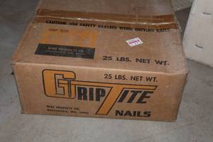 lot 1340 image: Lot of (1 Box) Grip Tite 25-lbs 8d Sinker Nails