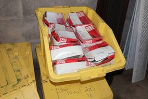 lot 1360 image: Lot of (1 Tote) Assorted Fasteners - Nails