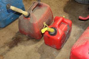 lot 1383 image: Lot of (2) Plastic Gasoline Cans - (1) 2-12 Gallon and (1) 1-Gallon