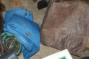 lot 1387 image: Lot of (4) Assorted Tarps (dimensions unknown)