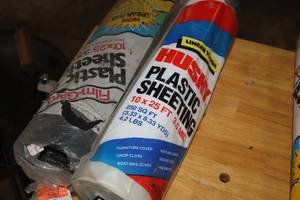 lot 1392 image: Lot of (2 Rolls) Plastic Sheeting 10x25