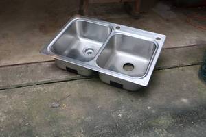 lot 1459 image: Stainless Steel Sink Double Basin