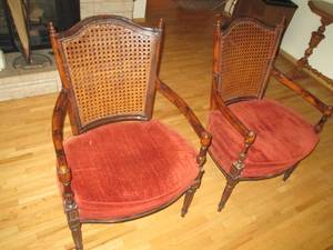 lot 183 image: Pair of wood framed lattice style b...