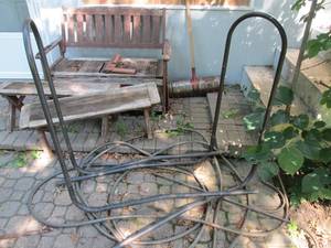 lot 97 image: Metal framed firewood log holder...