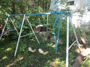 lot 81 image: Vintage Metal framed swing set with...