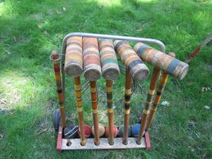 lot 72 image: Vintage croquet set...