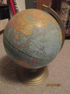 lot 418 image: Vintage Crams Imperial World Globe...