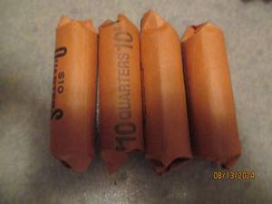 lot 463 image: 4 - 10 dollar rolls of quarters. As...