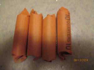 lot 471 image: 4 - 10 dollar rolls of quarters. As...