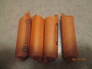 lot 473 image: 4 - 10 dollar rolls of quarters. As...