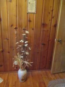 lot 489 image: Picture and plant pot with dried fl...