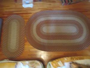 lot 256 image: 2 vintage braided floor rugs 65 x ...