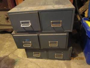 lot 277 image: 3 metal filing cabinets 18 x 16 x...