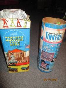 lot 339 image: Vintage Wood Lincoln logs and tinke...