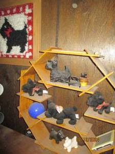 lot 341 image: Abstract Octagon wood display shelf...