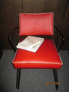 lot 349 image: Vintage metal framed padded waiting...