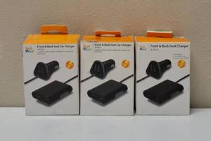 Tech & Go  NEW  (3) Front & Back Car Chargers