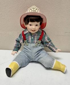 Danbury Mint   Vintage Porcelain Doll - David  Fireman - 10 inches by Elke Hutchens