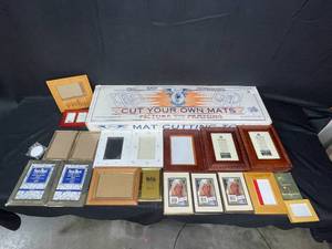 Assorted Picture Frames and Mat Cutting Tools Lot