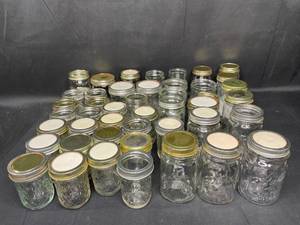 Lot of Assorted Mason Jars with Lids