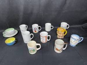Lot of 12 Assorted Coffee Mugs and Teacups