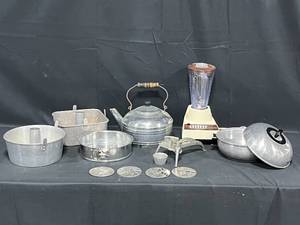 Vintage Aluminum Kitchenware and Blender