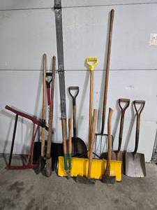 Lot of Assorted Garden, Shovels and Yard Tools