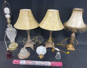 Assorted Table Lamps and Lighting Accessories Lot