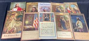 Vintage Sacred Art and Scriptural Verse Calendars Lot