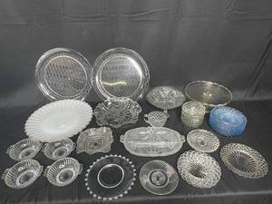 Assorted Vintage and Clear Glass Dishware Collection