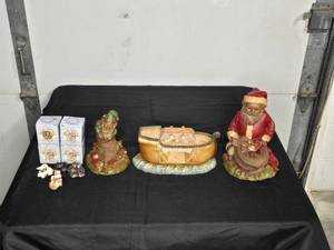 Lot of Assorted Holiday Figurines and Stone Critters
