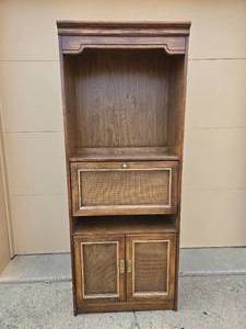 Vintage Wooden Hutch Cabinet with Storage Compartments