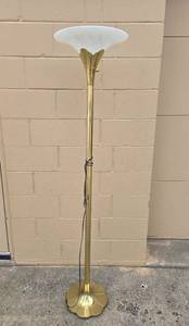 Torch Style Floor Lamp with Frosted Glass Shade