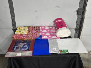 Assorted Gift Bags and Cotton Quilt Batting Lot