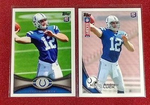 lot 2 image: (2) 2012 Topps Andrew Luck Rookie Cards