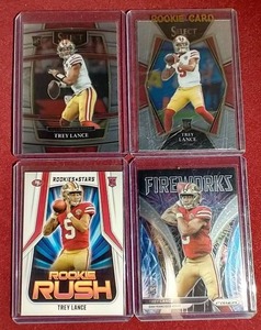 lot 8 image: (4) Trey Lance Rookie Cards