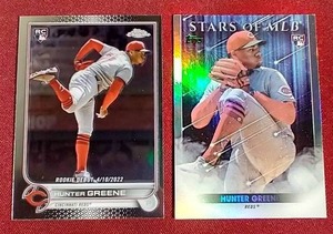 lot 20 image: (2) 2022 Topps Hunter Greene Rookie Cards