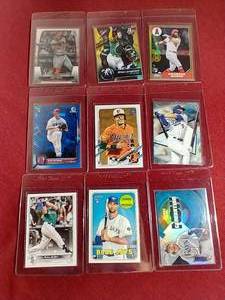 lot 26 image: (9) Baseball Rookie Cards - Decent Names