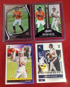 lot 34 image: (4) Justin Fields Rookie Cards