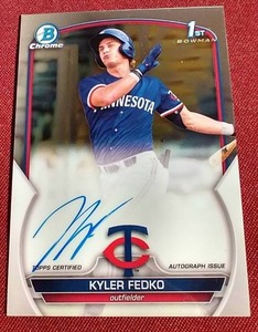 lot 38 image: 2023 Bowman Chrome Kyler Fedko Autograph Prospect Card - 1st Bowman