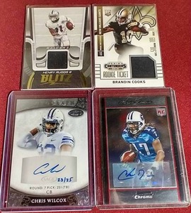 lot 45 image: (4) NFL JerseyAutograph Cards