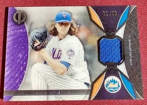 lot 61 image: 2017 Topps Tribute Jacob DeGrom Game-Used Jersey Card - #d50