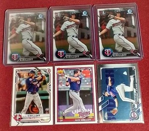 lot 73 image: (6) Alex Kirilloff Cards - 1st Bowman & Rookies