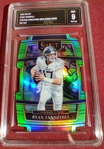 lot 74 image: 2021 Select Ryan Tannehill Die-Cut Green Prizm - GMA 9 #d349