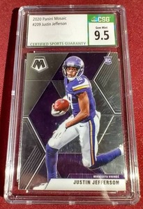 lot 81 image: 2020 Mosaic Justin Jefferson Rookie Card - CSG 9.5