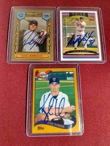 lot 84 image: (3) Autographed Twins Cards